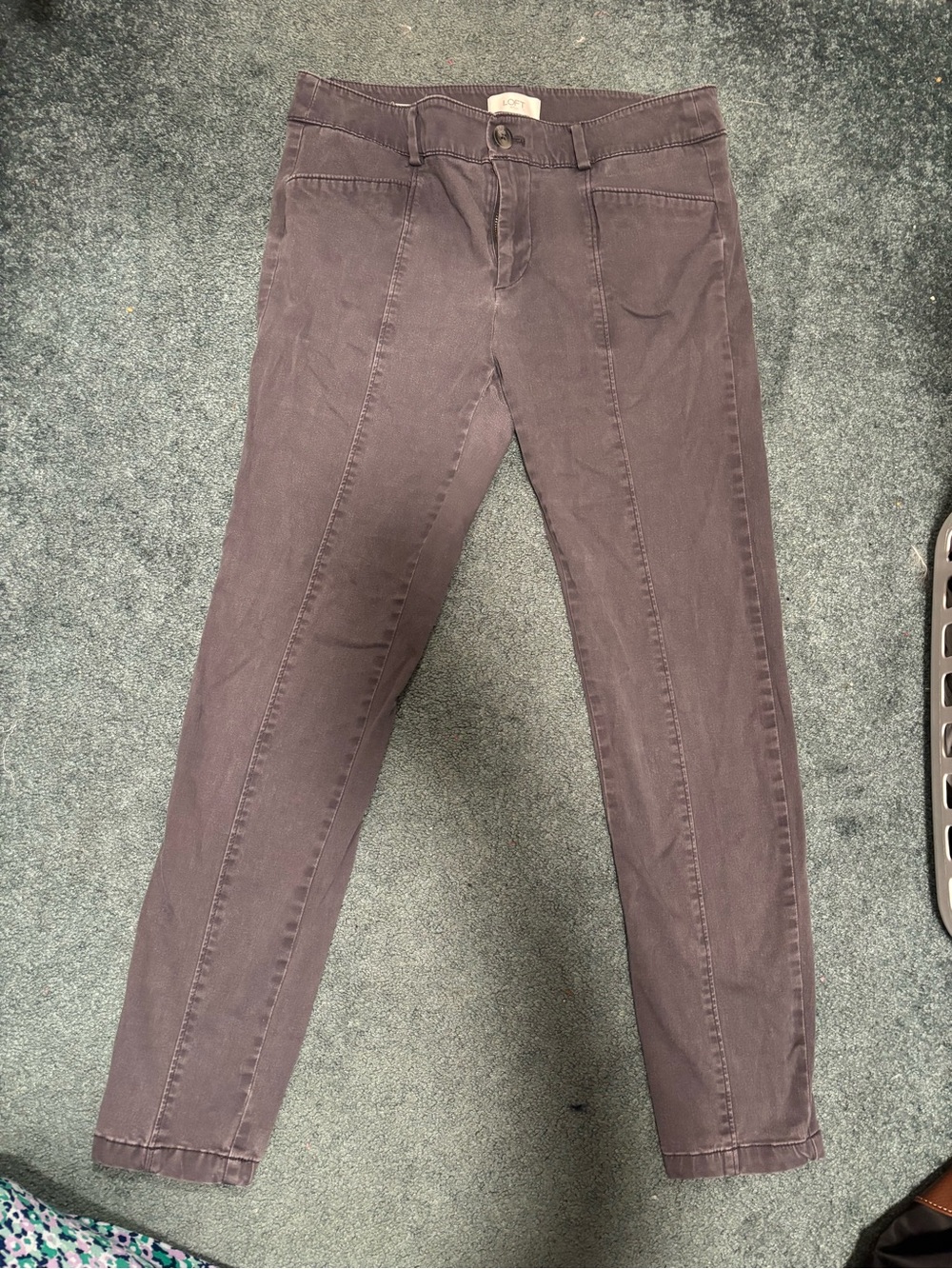 LOFT Cropped Slim Leg Pants in Charcoal
